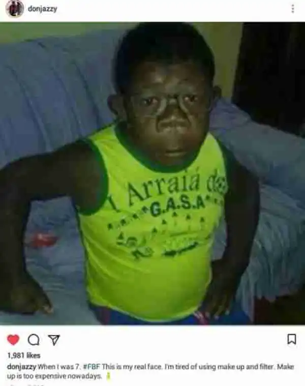 "When I Was 7 This Is My Real Face "- Don Jazzy (Hilarious Photo)